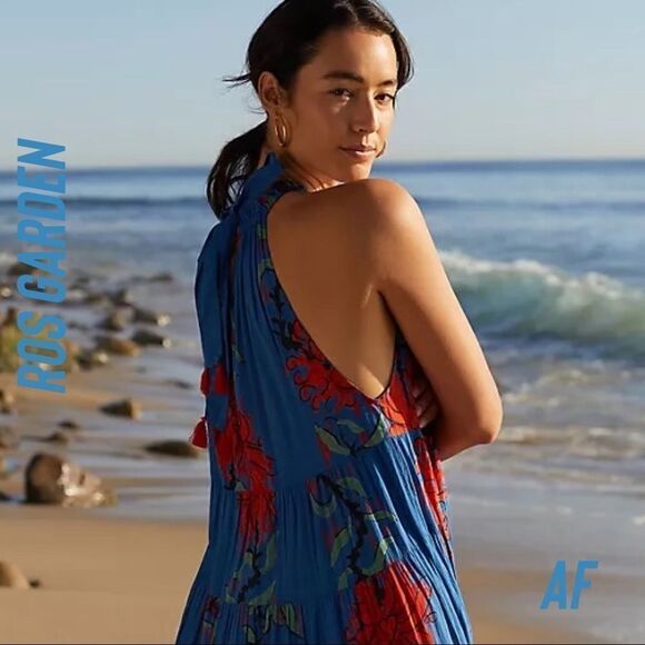 ANTHROPOLOGIE BY RO’S GARDEN VALLEY HALTER TOP MAXI DRESS NEW XS - Picture 4 of 11